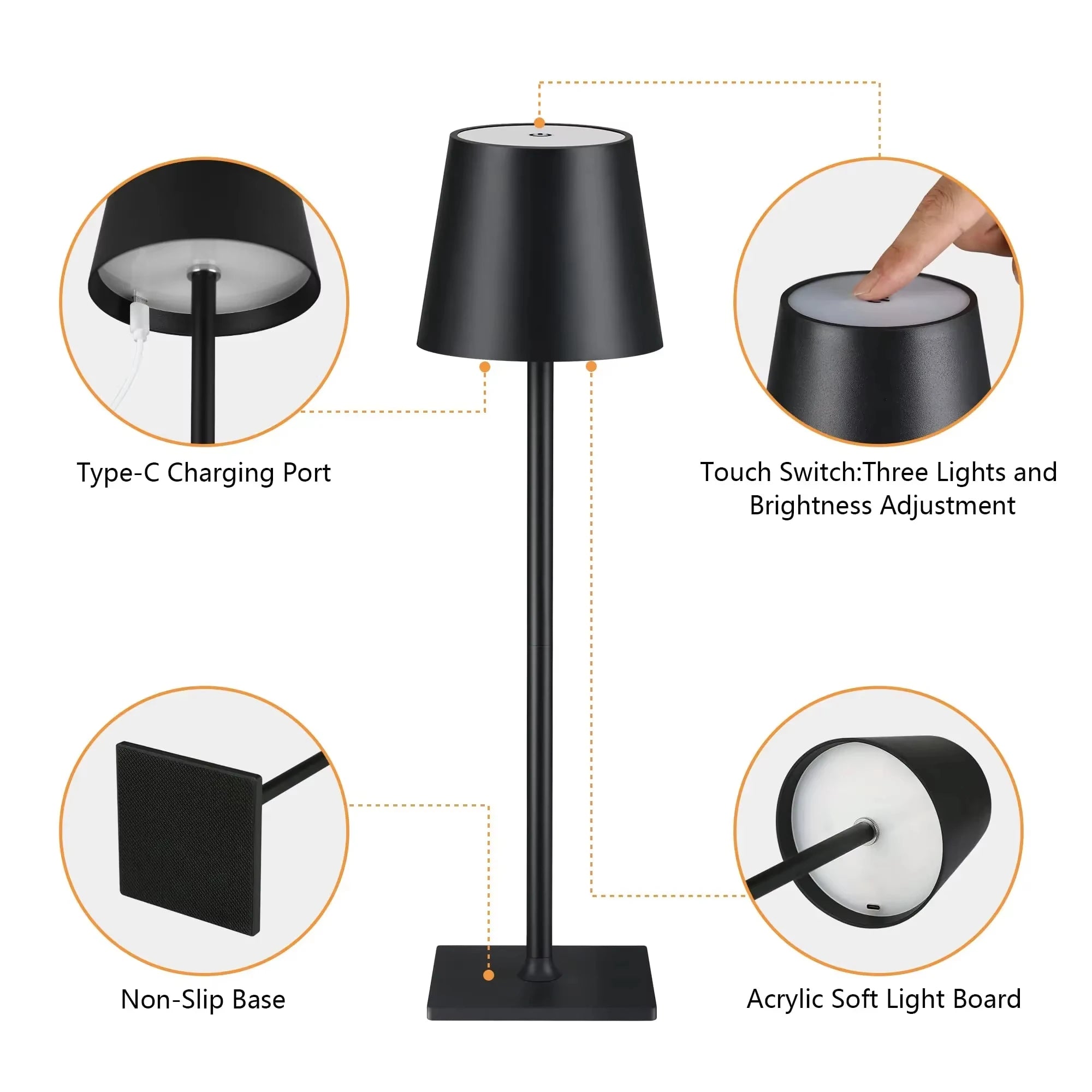 LED Touch Sensor Tafellamp 3-kleuren Desktop Nachtlampje Nachtkastje Creatieve Omgevingslichtbalk Buitendecoratie Kamer Buitendecoratie