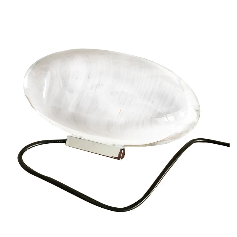 Italian Designer LED Crystal “Eye of the Sky” Table Lamp – Egg-Shaped Ambient Lighting