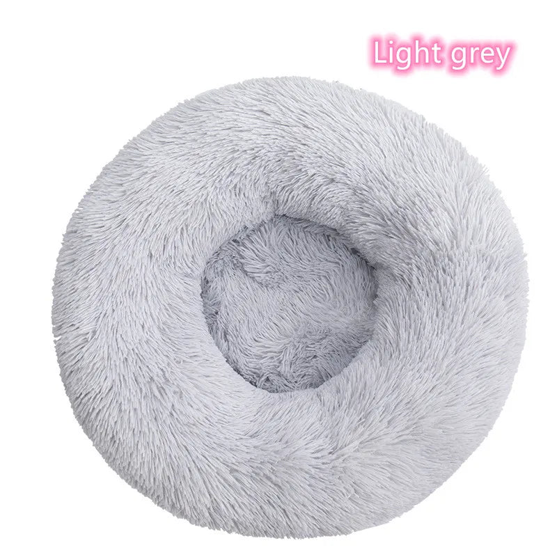 Super Soft Plush Donut Pet Bed – Washable Calming Cat & Dog Bed