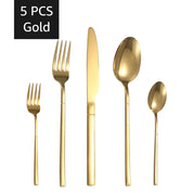 30-Piece Gold Stainless Steel Cutlery Set – Service for 6, Dishwasher Safe