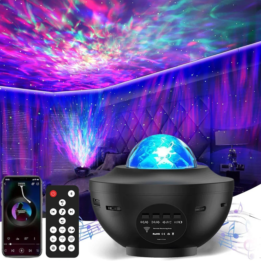 Nieuwe LED Starry Galaxy Projector Nachtlampje Kind Cadeau USB Bluetooth Muziekspeler Ster Nachtlampje Kleurrijke Projector Nachtlamp
