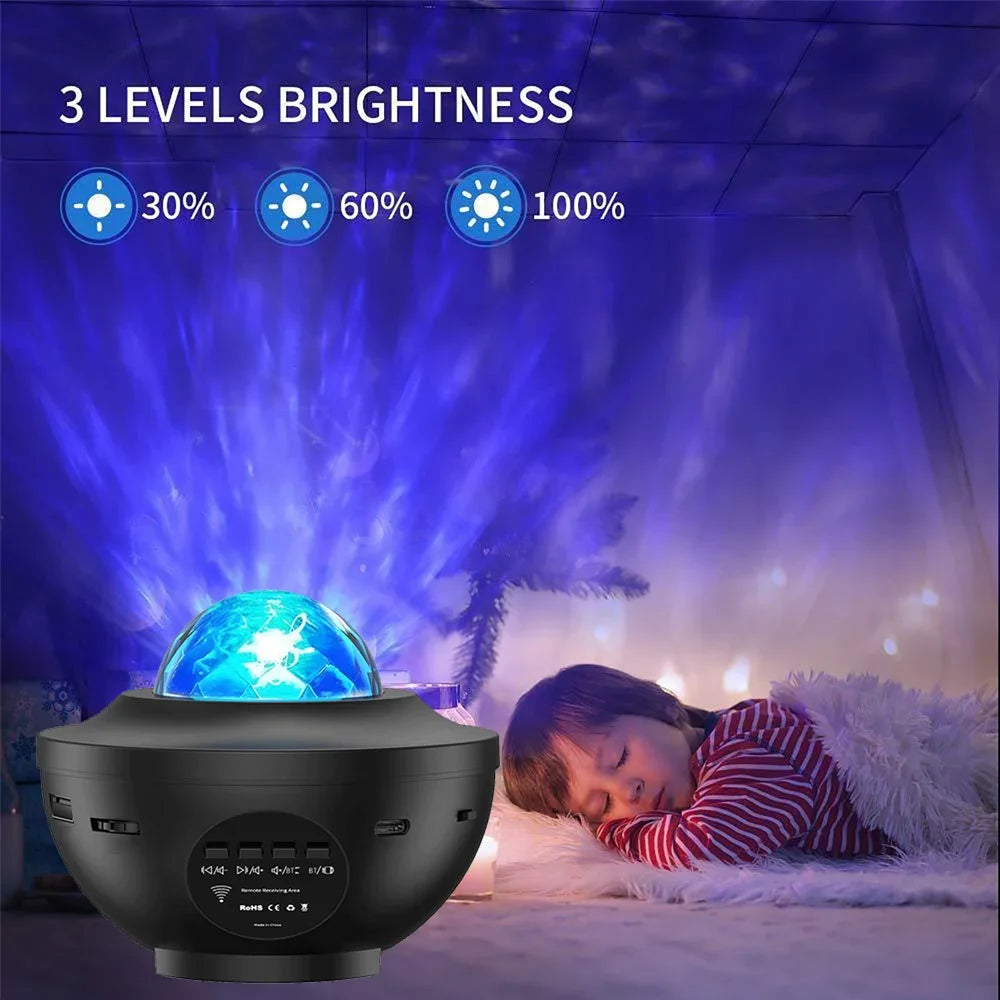 Nieuwe LED Starry Galaxy Projector Nachtlampje Kind Cadeau USB Bluetooth Muziekspeler Ster Nachtlampje Kleurrijke Projector Nachtlamp