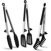 LMETJMA Food-Grade Silicone Kitchen Tongs – Heat-Resistant, Nonstick Safe Serving Tool