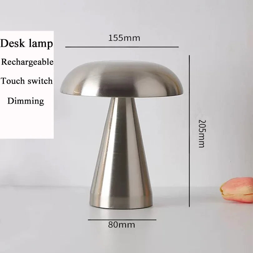 LED-tafellamp Retro Paddestoel Aanraaksensor Bedlampje Oplaadbare leeslampen voor slaapkamer Restaurant Bar Decorverlichting