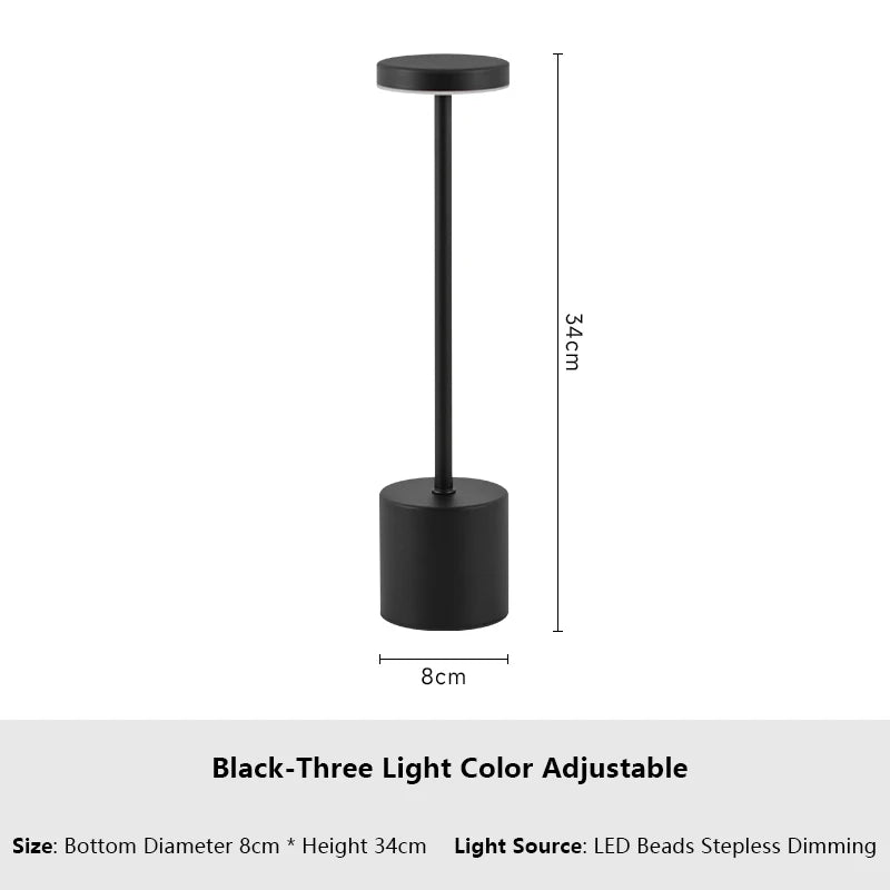Eenvoudige aanraaksensor LED-tafellamp Oplaadbare bureaulamp 3 kleuren verstelbaar nachtkastje Creatieve omgevingslichtbalk Kamerdecoratie Licht