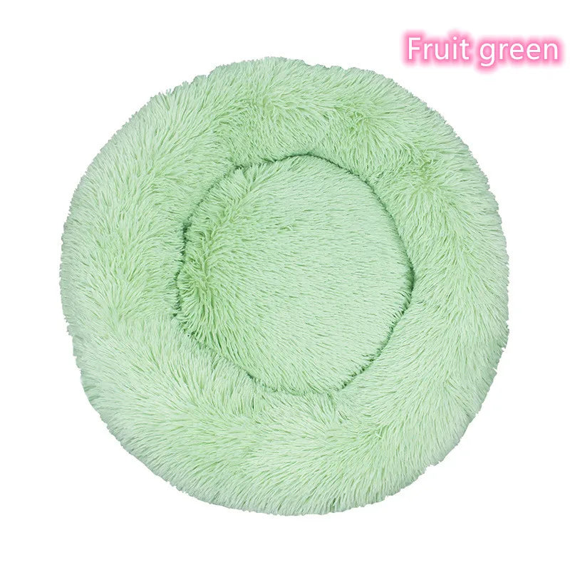 Super Soft Plush Donut Pet Bed – Washable Calming Cat & Dog Bed