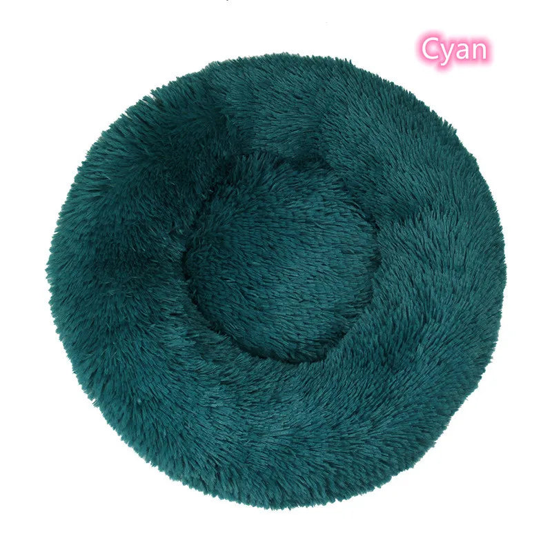 Super Soft Plush Donut Pet Bed – Washable Calming Cat & Dog Bed