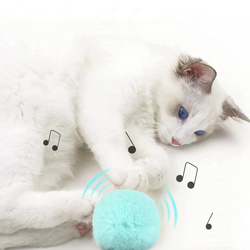 Interactive LED Plush Smart Cat Toy Ball – Electric Rolling Catnip Training Toy