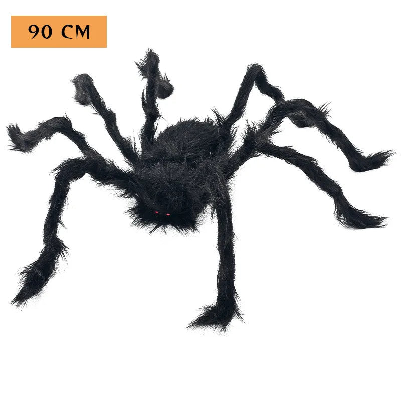 Halloween Spider Web Black Fake Outdoor Decoration Supplies Props Day of The Dead Horror Hallowen Home Decor Realistic Spider