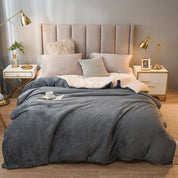 Wollen deken Warm houden Winterbeddekens Dubbelzijdig Queen Dekbedovertrek Camping Tweepersoonsbedovertrek Sprei op het bed